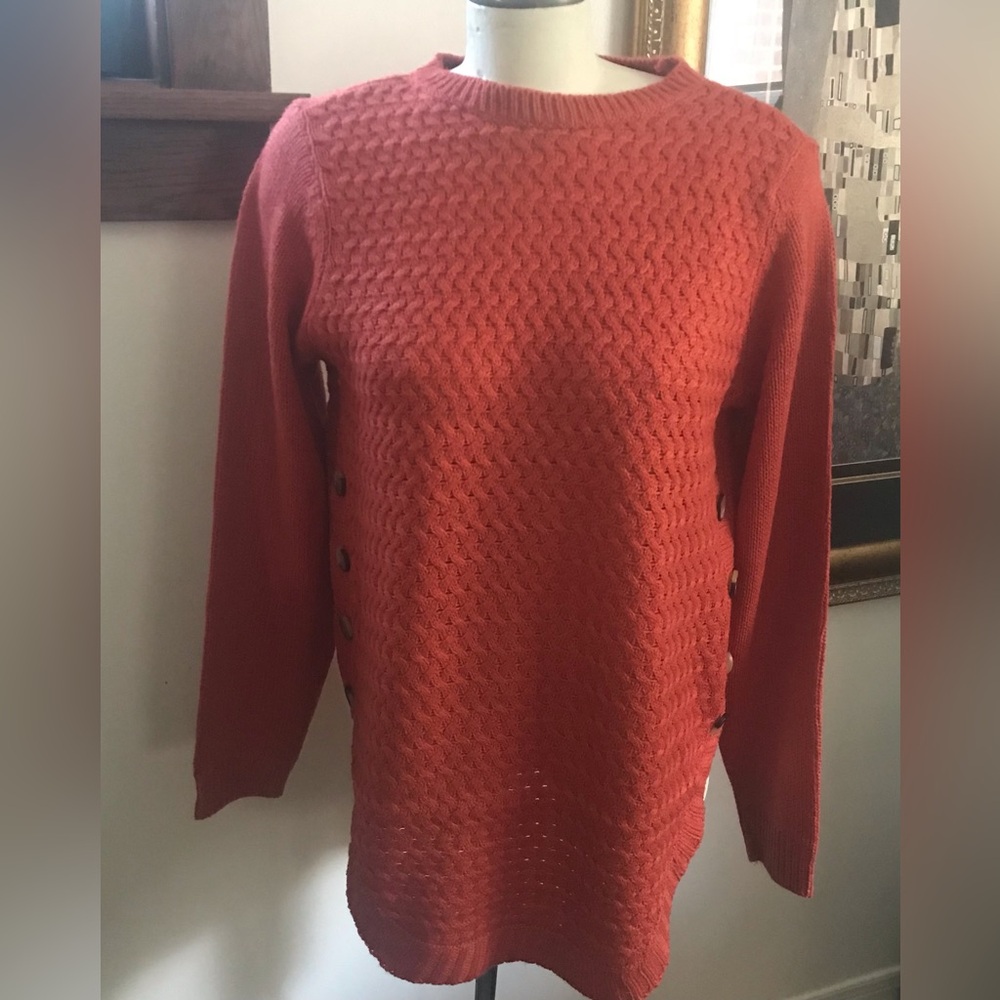 NWT Kathy Ireland Rust Coloured Textured Sweater - Size Large